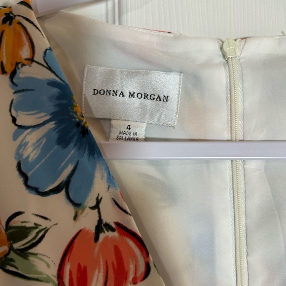 Donna Morgan Blue and Red Ruffled Tiered High low dress. - Picture 3 of 10